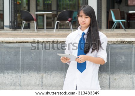 education, technology and people concept smart girl