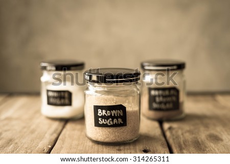Sugar jar put on the wood