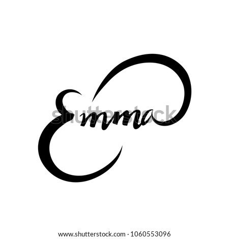 Personal name Emma. Vector handwritten calligraphy set. Handmade lettering collection