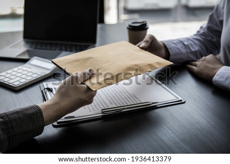 Similar – Image, Stock Photo Envelope with money