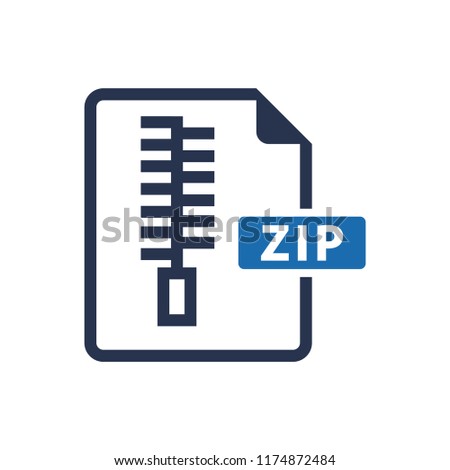Zip file icon, Vector Zip File Flat Icon
