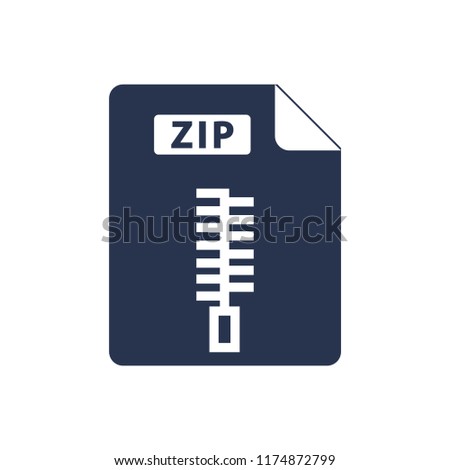 Zip file icon, Archive, compressed symbol. Flat illustration