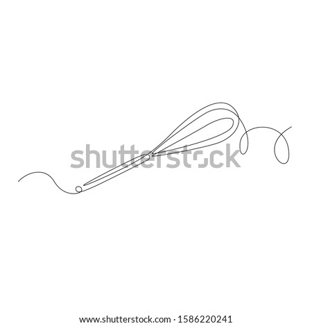 Continuous one line whisk. Stock vector illustration.