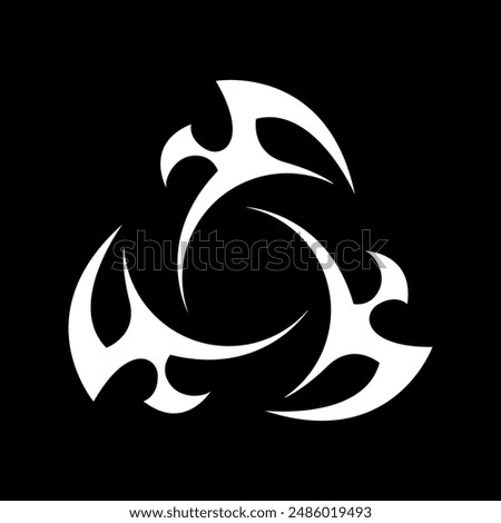 Neo tribal design element. Gothic style shape. Y2K shape for streetwear, album cover, tattoo, techno rave party, etc. Vector Y2K sign.