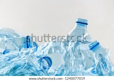 Similar – Image, Stock Photo Heap of plastic bottles, cups, bags collected to recycling