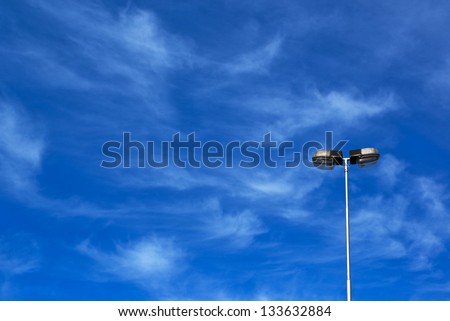 Street light post on daylight