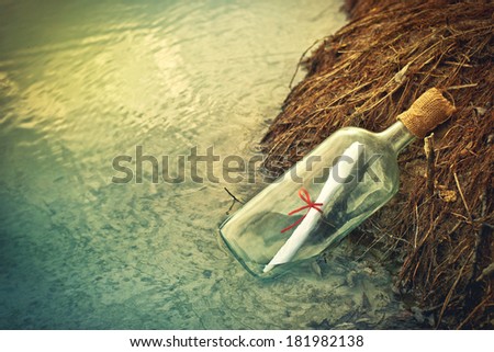 Message in a bottle, conceptual image