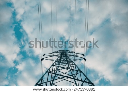 Similar – Image, Stock Photo Electricity wires view against the sky