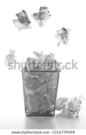 Similar – Image, Stock Photo Metal Garbage Bins Close Up View