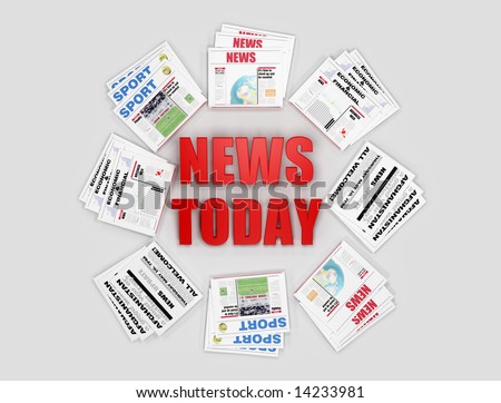Today news logo and newspaper -digital artwork