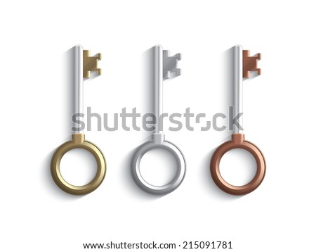 Gold, silver and bronze keys