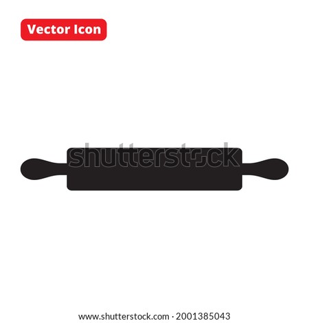 bake roller silhouette vector icon black isolated