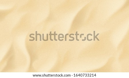 Realistic texture of beach sand. Vector illustration with top vie on realistic ocean, river or sea sand.
