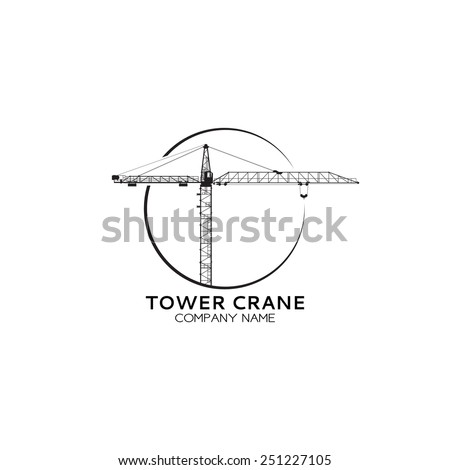 Company Of Tower Crane Logo. Vector Tower Crane Sketch For Your Design ...