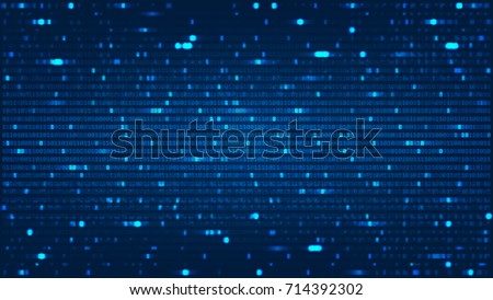 Abstract Background with Binary Computer Code. Data backdrop with Blur Effect. Vector Illustration with concept of Programming. Technology Algorithm in Decryption and Encryption. Coding concept.