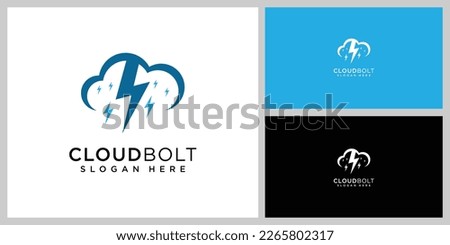 cloud bolt logo design vector template