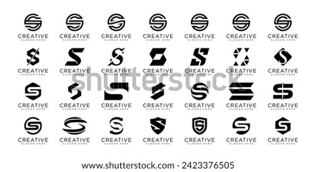 set of letter s logo design template