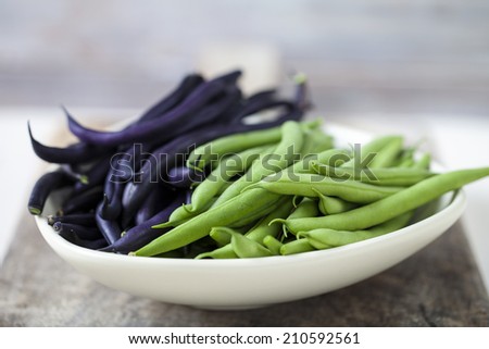 Green and purple beans