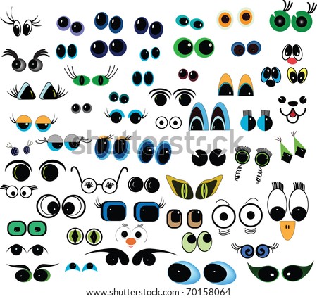 Set Of Cartoon Eyes Over White Background Stock Photo 70158064 ...