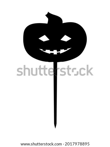 Halloween pumpkin Cake Topper Ready to cut with a laser cutting machine. Vector file. Decoration of cupcake, home, garden, bouquet