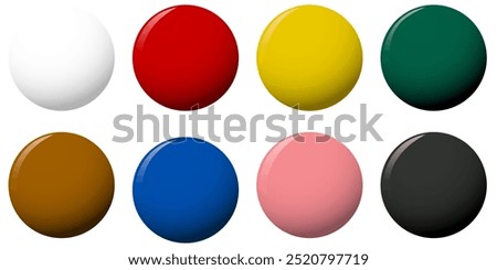 Realistic Snooker Balls isolated on a white background