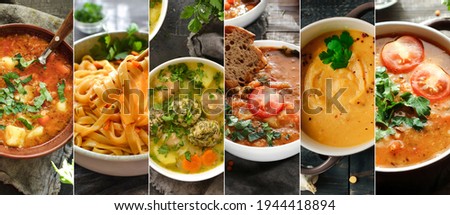 Similar – Image, Stock Photo Assorted vegetables and napkins on table