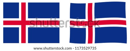 Iceland flag. Simple and slightly waving version.