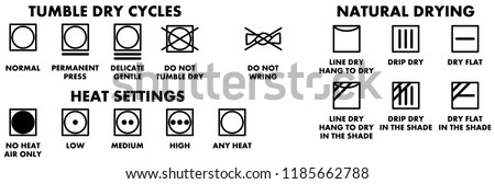Laundry washing symbols, icons for drying.
