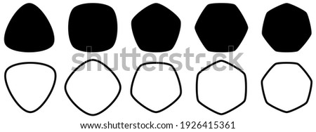 Set of polygons with rounded corners - triangle, square, pentagon, hexagon, heptagon - can be used as icons Stok fotoğraf © 