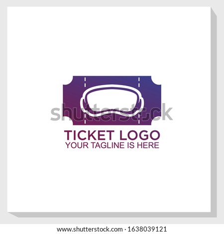 virtual reality ticket logo template design vector, entertainment ticket logo design inspiration