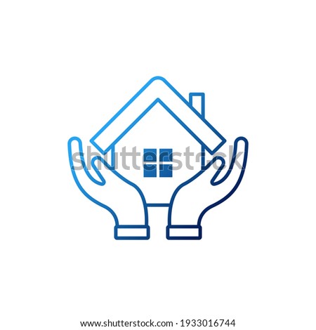 Home with Hand Logo icon vector design illustration. Home with Hand Logo icon design concept for Home, Real Estate, Building, Apartment, construction and architecture business.