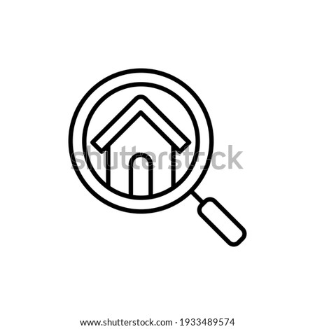 Home Search Logo icon vector design illustration. House Search logo icon vector in flat design illustration. Trendy Home Search vector icon flat design for website, symbol, logo, icon, sign, app, UI.