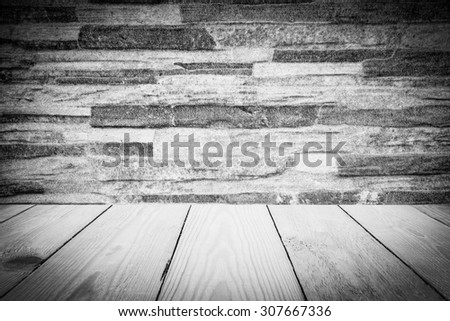 Abstract Black and White Old Cement , stucco wall background or texture and Wood Texture for Background.