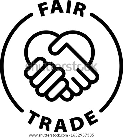fair trade black outline icon Photo stock © 