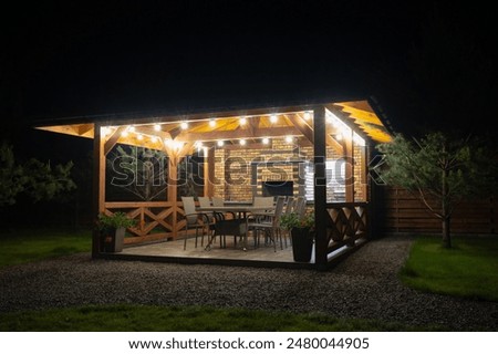 Similar – Image, Stock Photo Patio Lights On A String