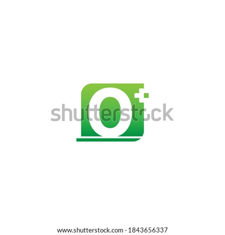 Letter O logo icon with medical cross design vector