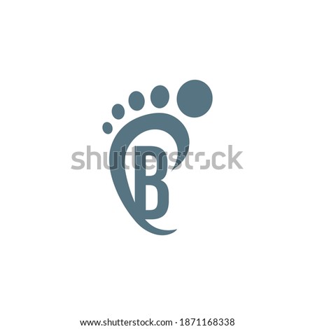 Letter B icon logo combined with footprint icon design template Stock fotó © 