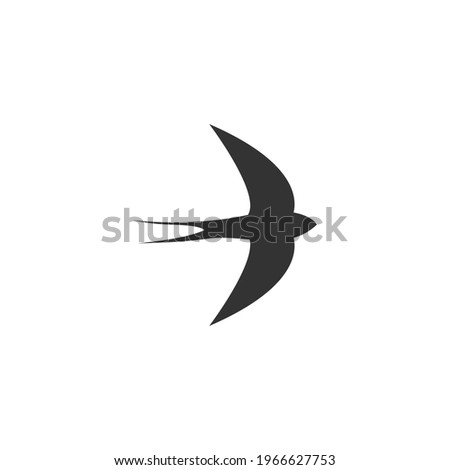 Simple Design of Swift Bird logo icon template vector