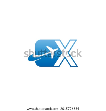 Letter X with plane logo icon design vector illustration