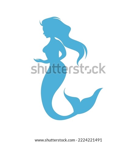 Mermaid logo icon design illustration vector