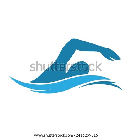 Swimming sport icon logo design 