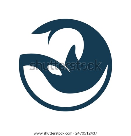 Orca whale icon logo design template