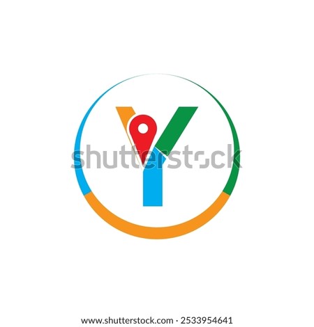 Simple and Modern illustration logo design initial Y Combine with Route Maps. Logo Good for company related Transportation.