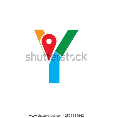 Simple and Modern illustration logo design initial Y Combine with Route Maps. Logo Good for company related Transportation.