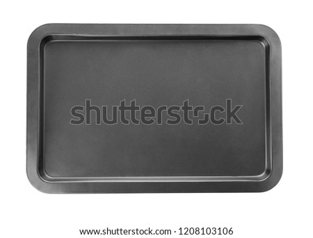 Empty baking tray for oven isolated on white, top view Сток-фото © 