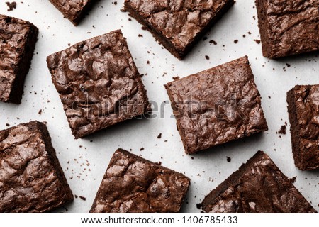 Similar – Image, Stock Photo Delicious brownie in baking pan