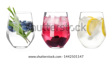 Similar – Image, Stock Photo Glasses of fresh infused water on table