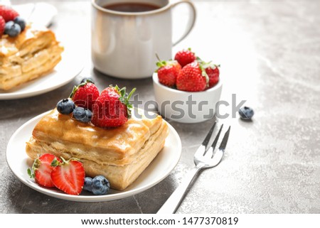 Similar – Image, Stock Photo Delicious puff pastry with fresh berries