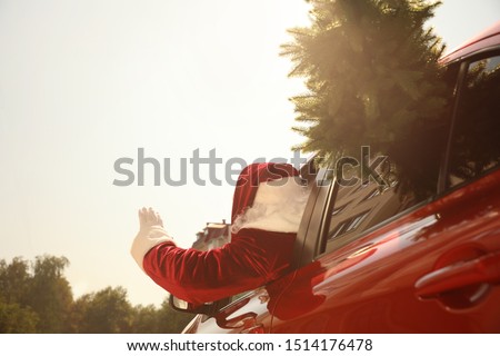 Similar – Image, Stock Photo Man transporting Christmas tree on bicycle