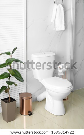 Foto Bild Wasserklosett, Badezimmer, Toilette offen und unbewohnt